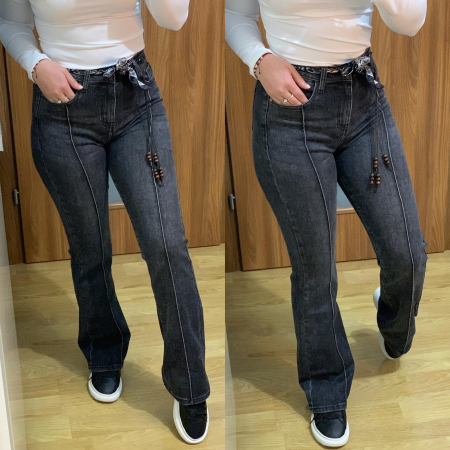 NOUTATI - Blugi evazati elastici gri