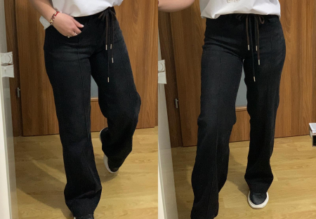 NOUTATI - Blugi evazati elastici negri