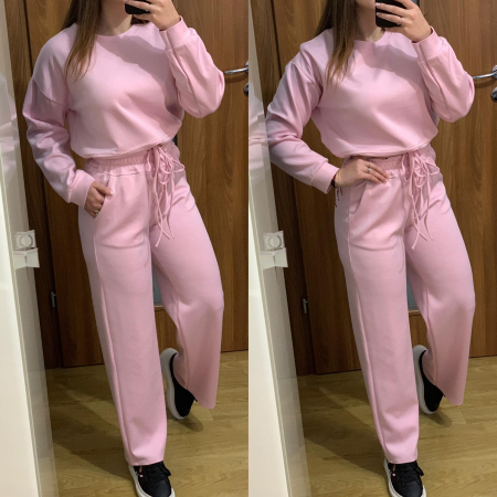 NOUTATI - Compleu Dama Evazat Roz cu Sclipici