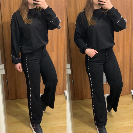 COMPLEURI ELEGANTE - Compleu Dama Negru cu Perlute