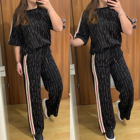 Compleu Dama Negru cu Pietricele