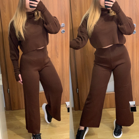NOUTATI - Compleu Dama Tricot Maro Evazat