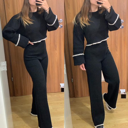 Compleu Dama Tricot Negru Evazat [1]