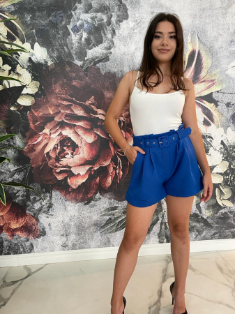 Pantaloni Dama Scurți Albaștri Eleganți SUMMER SALES - Pantaloni Dama Scurți Albaștri Eleganți