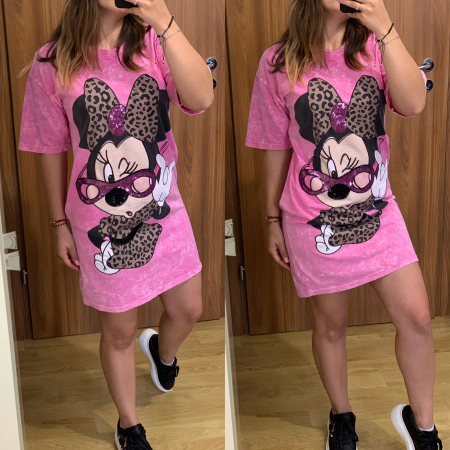 ROCHII - Rochie roz Minnie cu buzunare