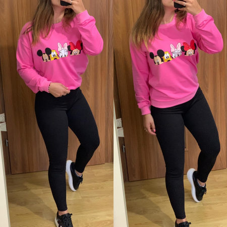 Set colanti negri+ bluza roz Disney COMPLEURI SPORT - Set colanti negri+ bluza roz Disney