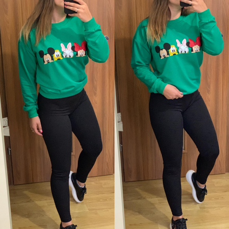 Set colanti negri+ bluza verde Disney COMPLEURI SPORT - Set colanti negri+ bluza verde Disney