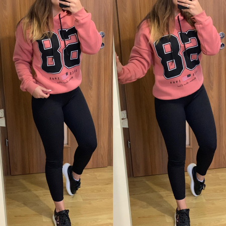 Set colanti negri+ hanorac roz vatuit NOUTATI - Set colanti negri+ hanorac roz vatuit