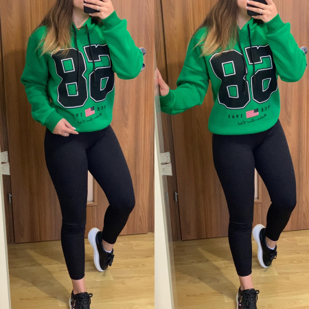 Set colanti negri+ hanorac verde vatuit NOUTATI - Set colanti negri+ hanorac verde vatuit