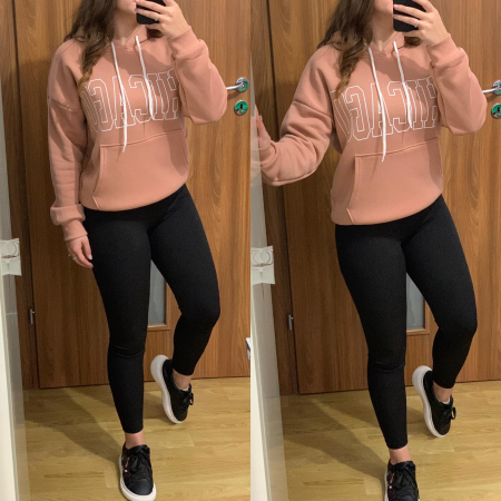 NOUTATI - Set colanti negri+ hanorac bej vatuit Chicago