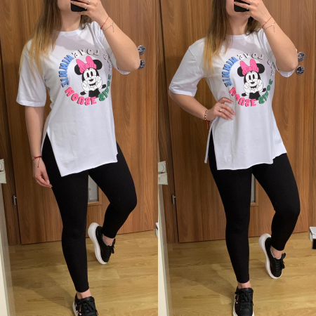 Set colanti negri+ tricou alb Love Minnie PRODUSE DE SEZON - Set colanti negri+ tricou alb Love Minnie