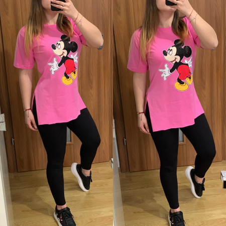 Set colanti negri+ tricou Mickey roz COMPLEURI SPORT - Set colanti negri+ tricou Mickey roz