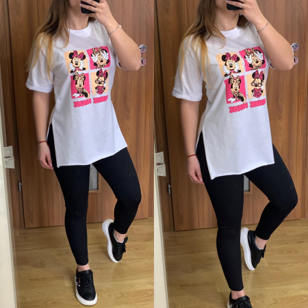 Set colanti negri+ tricou Minnie alb NOUTATI - Set colanti negri+ tricou Minnie alb