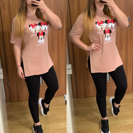 Set colanti negri+ tricou Minnie bej PRODUSE DE SEZON - Set colanti negri+ tricou Minnie bej