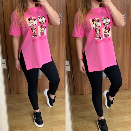 Set colanti negri+ tricou Minnie roz NOUTATI - Set colanti negri+ tricou Minnie roz