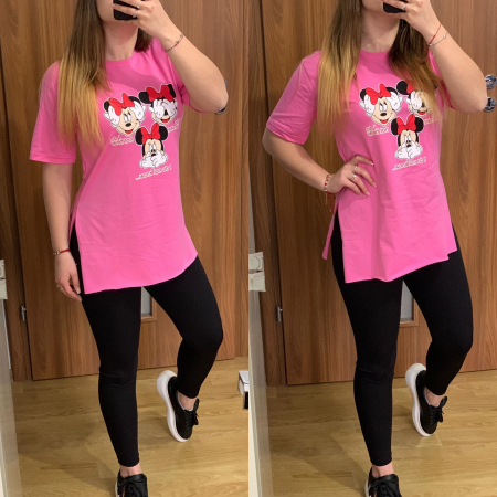 Set colanti negri+ tricou Minnie roz PRODUSE DE SEZON - Set colanti negri+ tricou Minnie roz