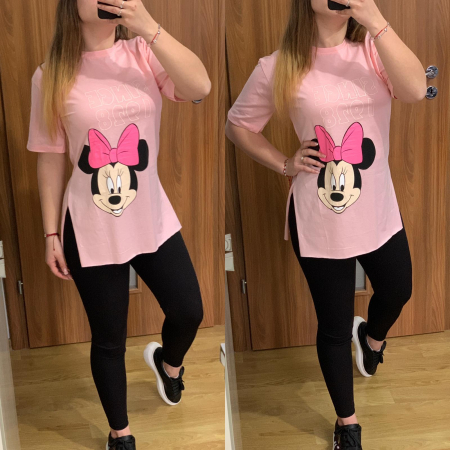 Set colanti negri+ tricou Minnie roz PRODUSE DE SEZON - Set colanti negri+ tricou Minnie roz