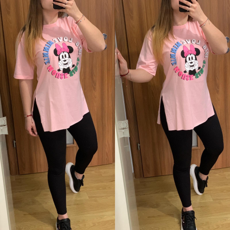 Set colanti negri+ tricou roz Love Minnie PRODUSE DE SEZON - Set colanti negri+ tricou roz Love Minnie