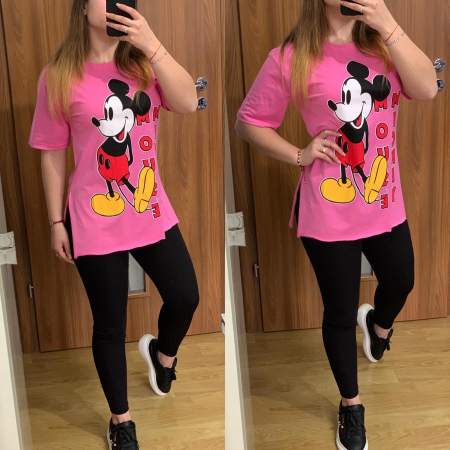 Set colanti negri+ tricou roz Mickey PRODUSE DE SEZON - Set colanti negri+ tricou roz Mickey