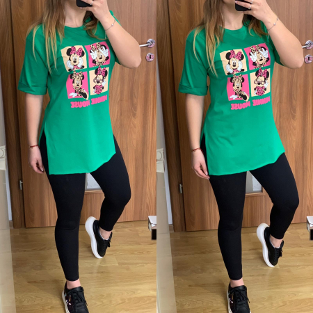 Set colanti negri+ tricou verde Minnie SUMMER SALES - Set colanti negri+ tricou verde Minnie