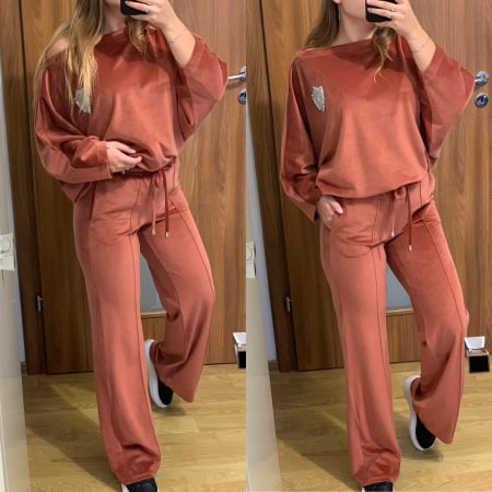 Trening caramiziu evazat din catifea [1]