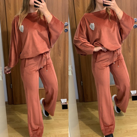 TRENINGURI - Trening caramiziu evazat din catifea