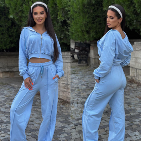 Trening Dama Albastru Evazat COMPLEURI SPORT - Trening Dama Albastru Evazat