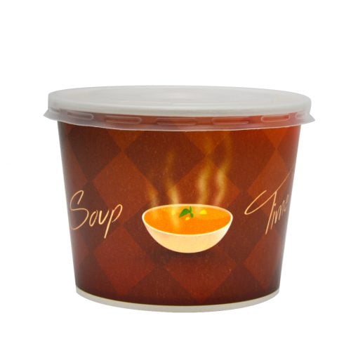 Bol pentru supa, din carton+capac, model Soup Time, 520 ml, 16 OZoz, 50 buc/set [1]