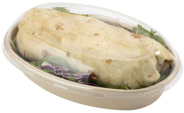 Bol Burrito oval Biodegradabil 18oz cu capac transparent, 50 buc/set [2]