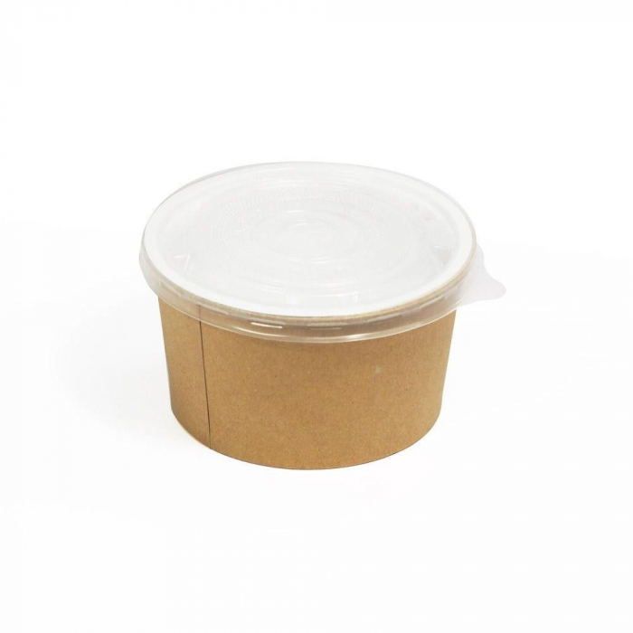 Bol pentru supa, din carton KRAFT, cu capac, 473 ml, 100 buc/set [1]