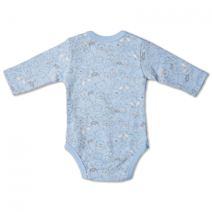 body bebeluși mânecă lunga din bumbac organic, culoare albastru .jpg [3]