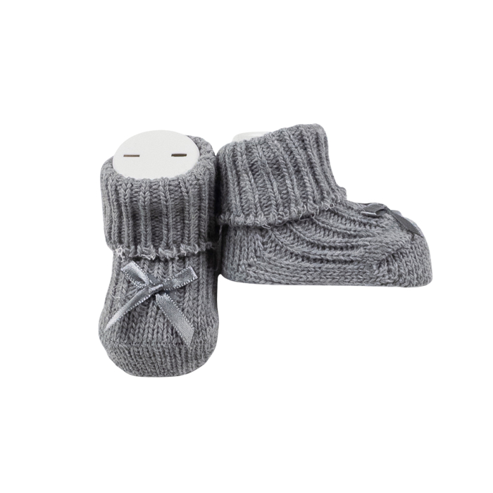 Botosei tricotati bebelusi 0-6 luni, Gri Antracit [1]