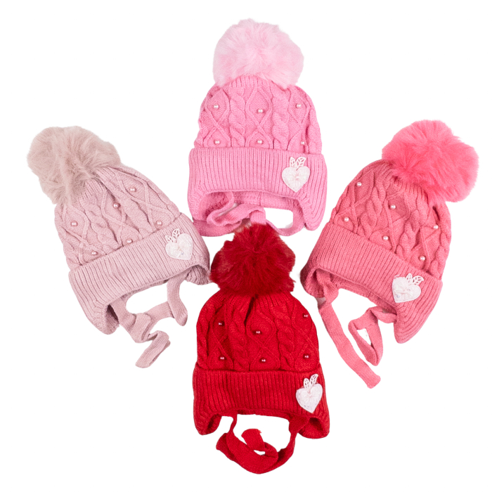 Căciulițe Bebeluși 6-12 luni, model Inimioara [1]