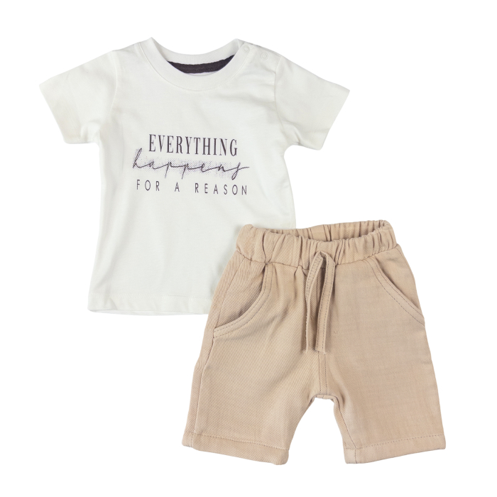 Costumaș Modern Băieți 3 Piese, Design cu Franjuri, Maro/Bej [3]