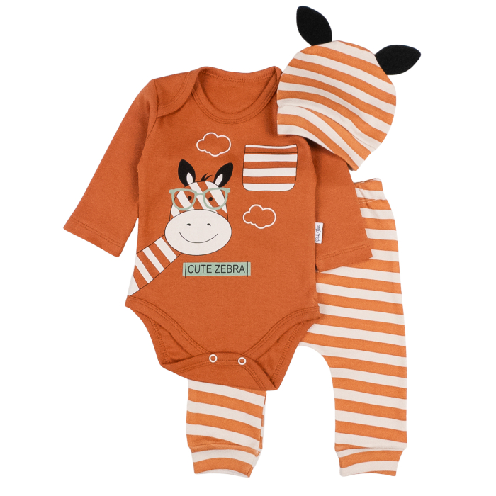 Compleu 3 piese pentru bebelusi, model Zebra [1]