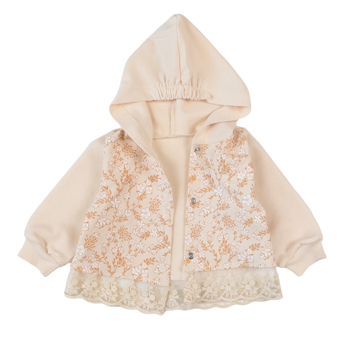 Compleu 3 piese pentru fetite, model cu Iepuras, bej [2]