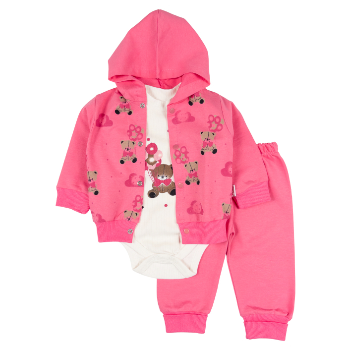 Compleu 3 piese pentru fetite, roz fucsia [1]