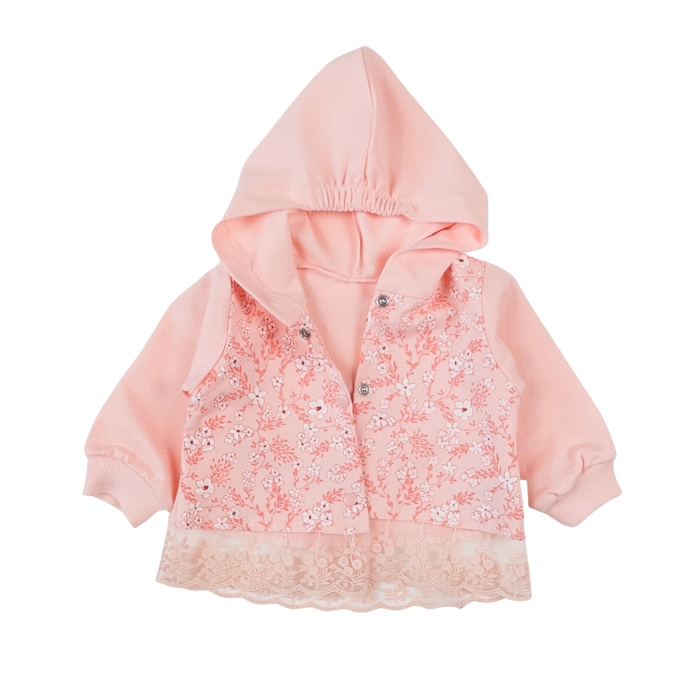 Compleu 3 piese pentru fetite, model cu Iepuras, coral [2]