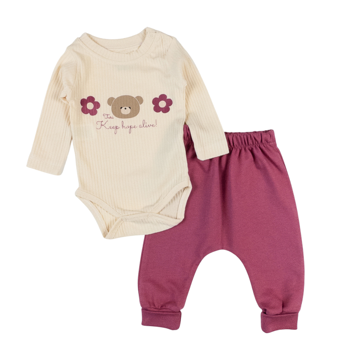 Compleu 3 piese pentru fetite, model Ursulet [2]