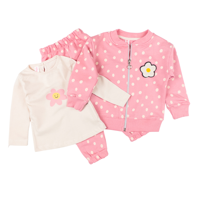 Compleu 3 piese pentru fetite, model Bulinute [2]