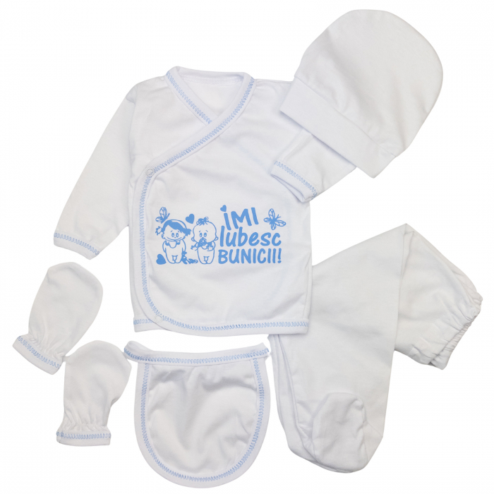 Compleu 5 piese pentru nou nascuti, model "Buniciii" [1]