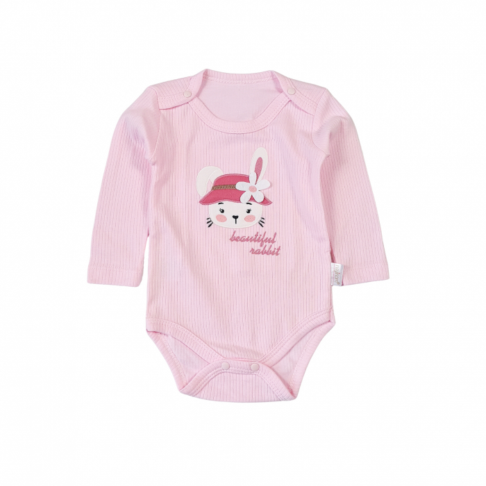 Compleu bebelusi 3 piese, model iepuras pink [2]