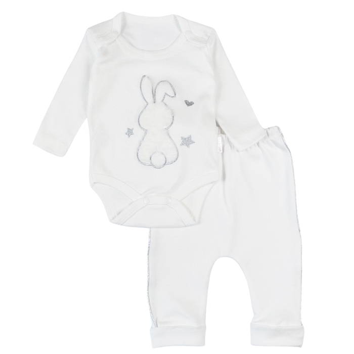 Compleu pentru Bebeluşi Fetite, Alb cu Detalii Sclipitoare [2]