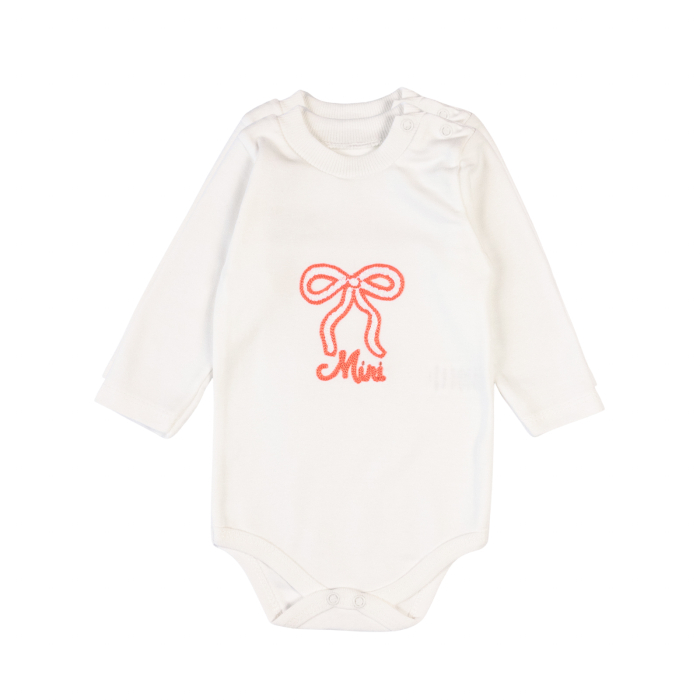 Compleu Bebeluși Fete 3 Piese Roz Coral și Alb, Body cu Broderie Decorativă, Cardigan cu Dantelă Florală [3]