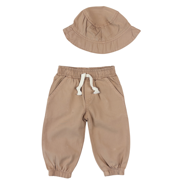 Compleu Micul Explorator, Cămașă tip Body, Pantaloni și Pălăriuță de Soare [3]