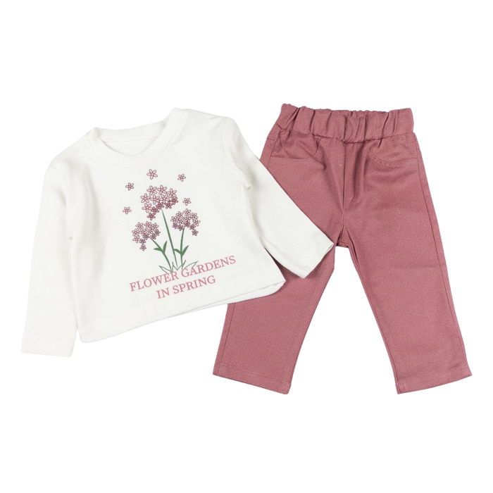 Compleu pentru bebelusi, 3 piese, model Flower [3]