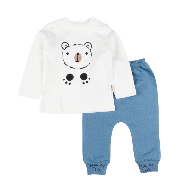 Compleu pentru bebelusi, 3 piese, model Panda Junior, albastru [2]