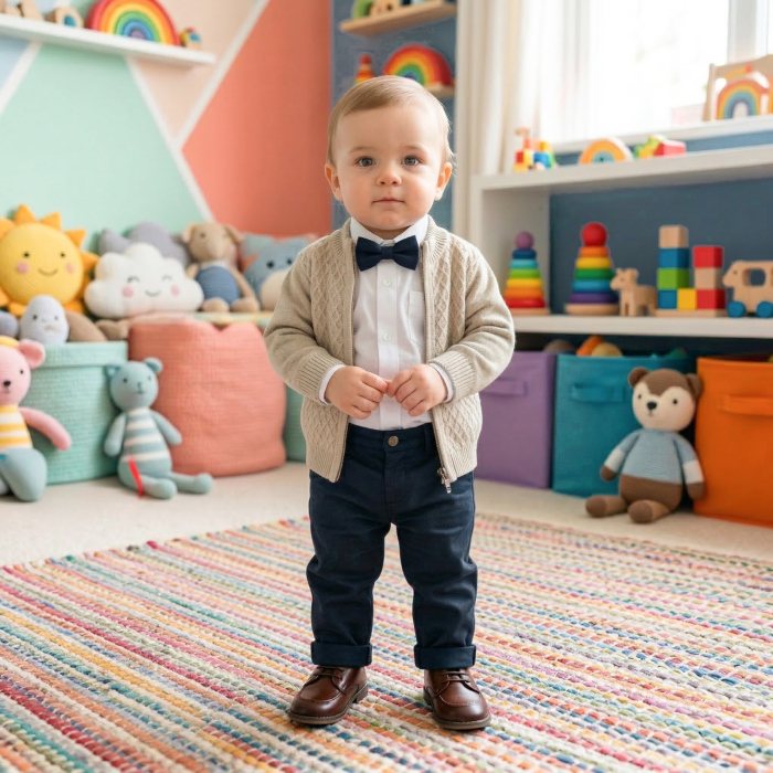 Compleu  pentru bebelusi, 3 piese,  model Elegance, Gri deschis [4]