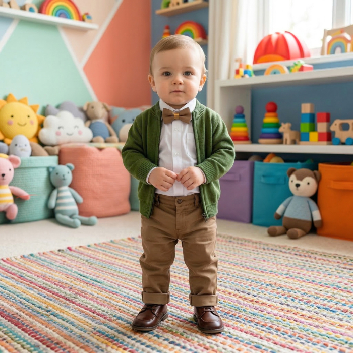 Compleu  pentru bebelusi, 3 piese,  model Elegance, Safir [4]