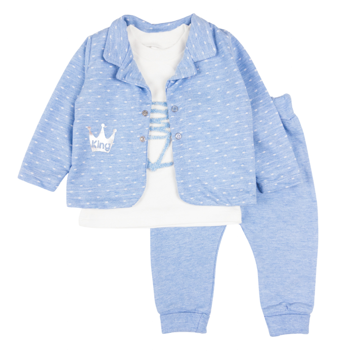 Compleu pentru bebelusi, 3 piese, model King, blue [1]